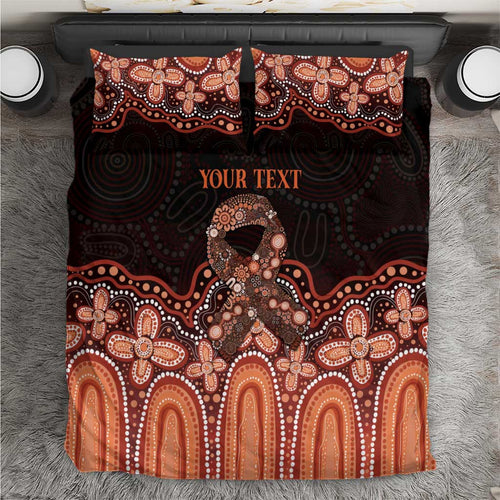 Australia Indigenous Personalized Bedding Set Fight Leukemia Orange Ribbons - Aussie Hoodie