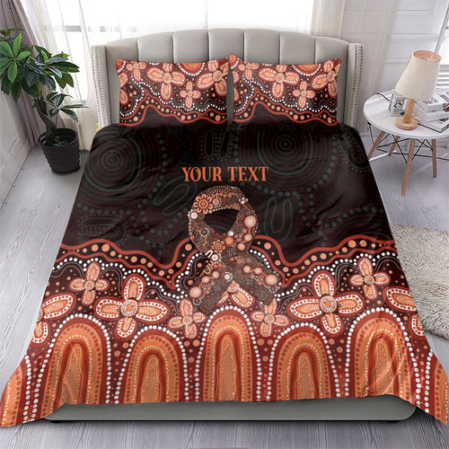 Australia Indigenous Personalized Bedding Set Fight Leukemia Orange Ribbons - Aussie Hoodie