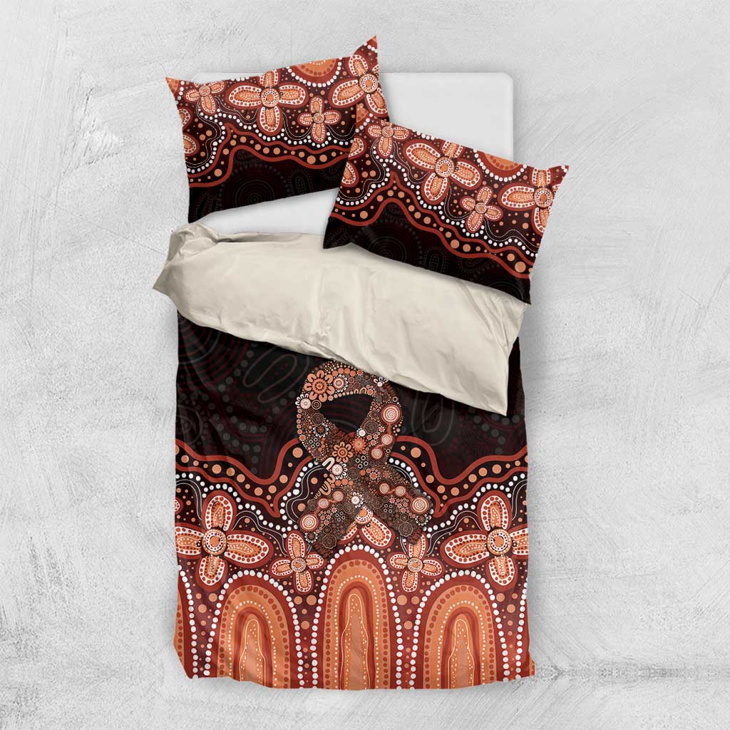 Australia Indigenous Personalized Bedding Set Fight Leukemia Orange Ribbons - Aussie Hoodie