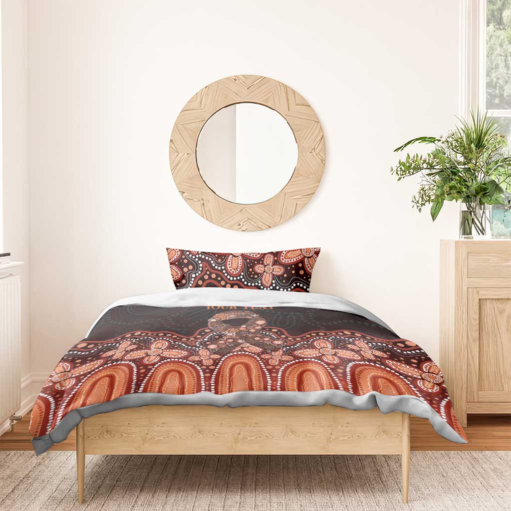 Australia Indigenous Personalized Bedding Set Fight Leukemia Orange Ribbons - Aussie Hoodie
