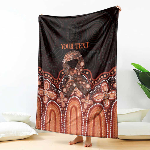 Australia Indigenous Personalized Blanket Fight Leukemia Orange Ribbons - Aussie Hoodie