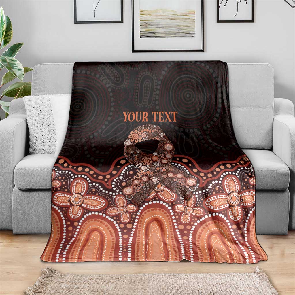 Australia Indigenous Personalized Blanket Fight Leukemia Orange Ribbons - Aussie Hoodie