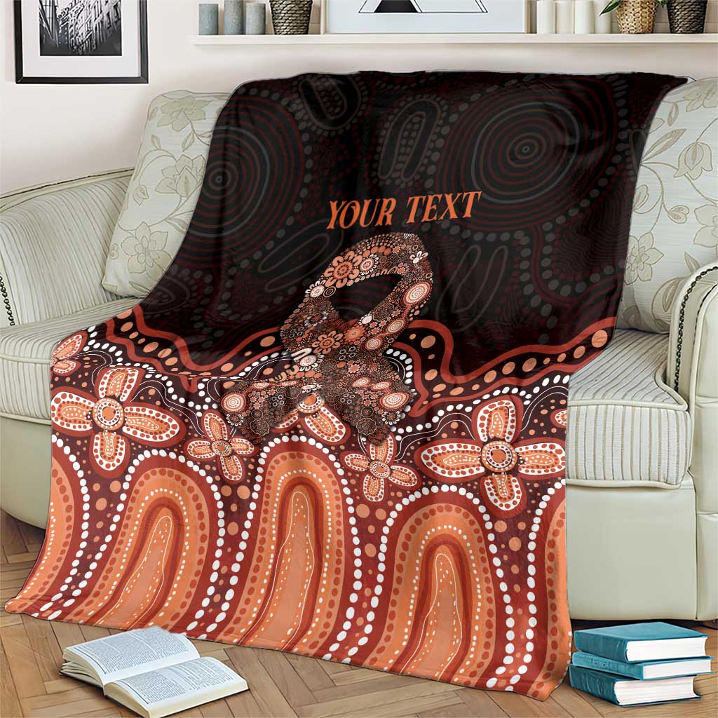 Australia Indigenous Personalized Blanket Fight Leukemia Orange Ribbons - Aussie Hoodie