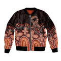 Australia Indigenous Personalized Bomber Jacket Fight Leukemia Orange Ribbons - Aussie Hoodie