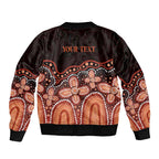 Australia Indigenous Personalized Bomber Jacket Fight Leukemia Orange Ribbons - Aussie Hoodie