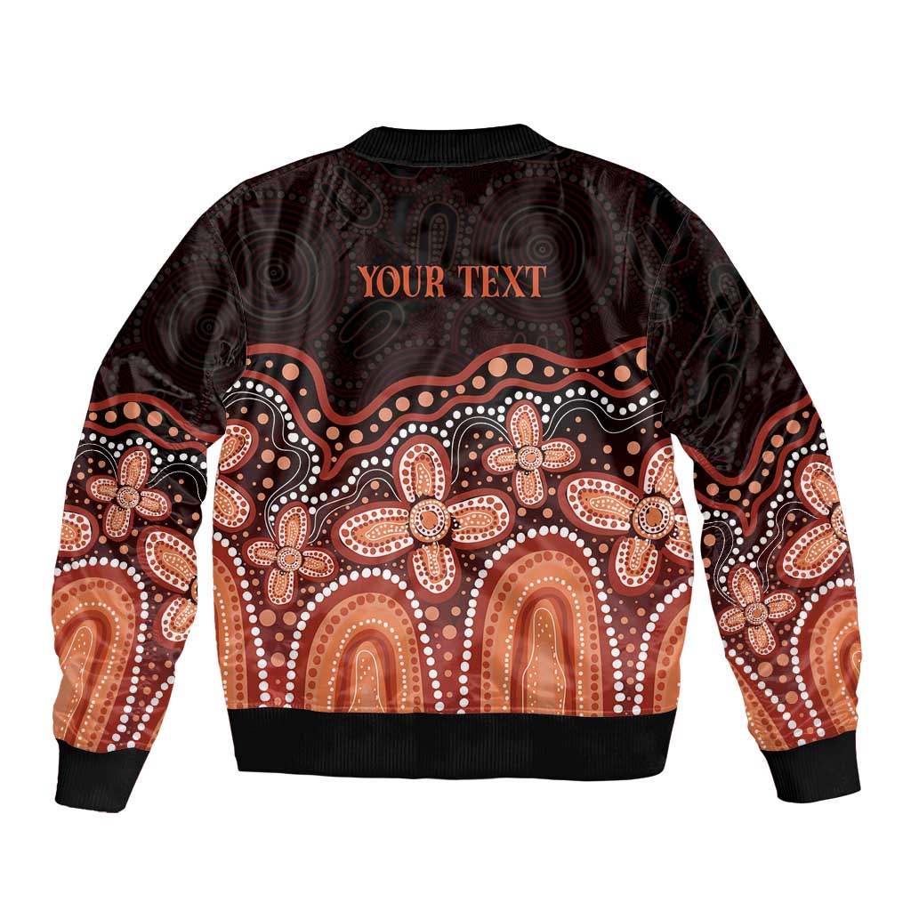 Australia Indigenous Personalized Bomber Jacket Fight Leukemia Orange Ribbons - Aussie Hoodie