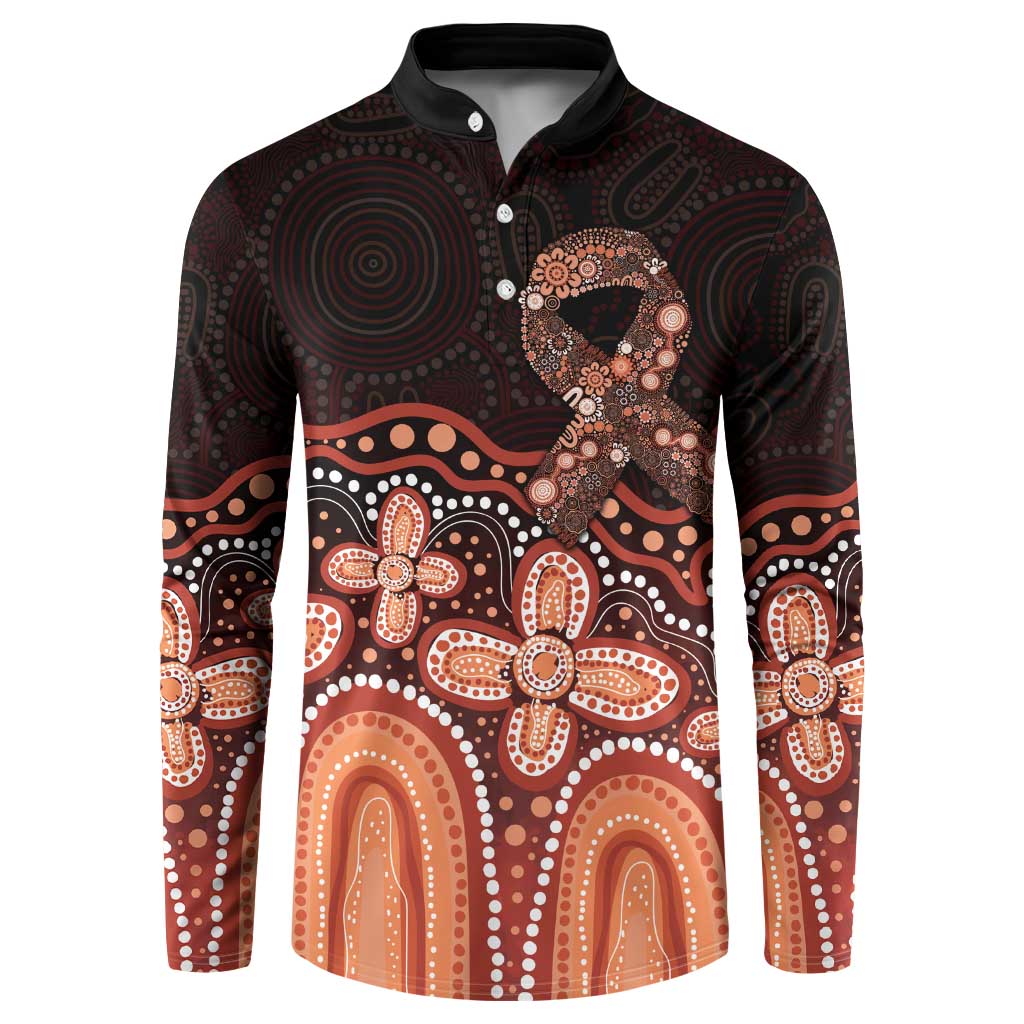 Australia Indigenous Personalized Button Sweatshirt Fight Leukemia Orange Ribbons - Aussie Hoodie
