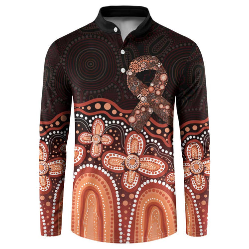 Australia Indigenous Personalized Button Sweatshirt Fight Leukemia Orange Ribbons - Aussie Hoodie
