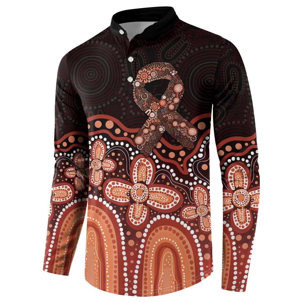 Australia Indigenous Personalized Button Sweatshirt Fight Leukemia Orange Ribbons - Aussie Hoodie
