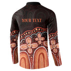 Australia Indigenous Personalized Button Sweatshirt Fight Leukemia Orange Ribbons - Aussie Hoodie