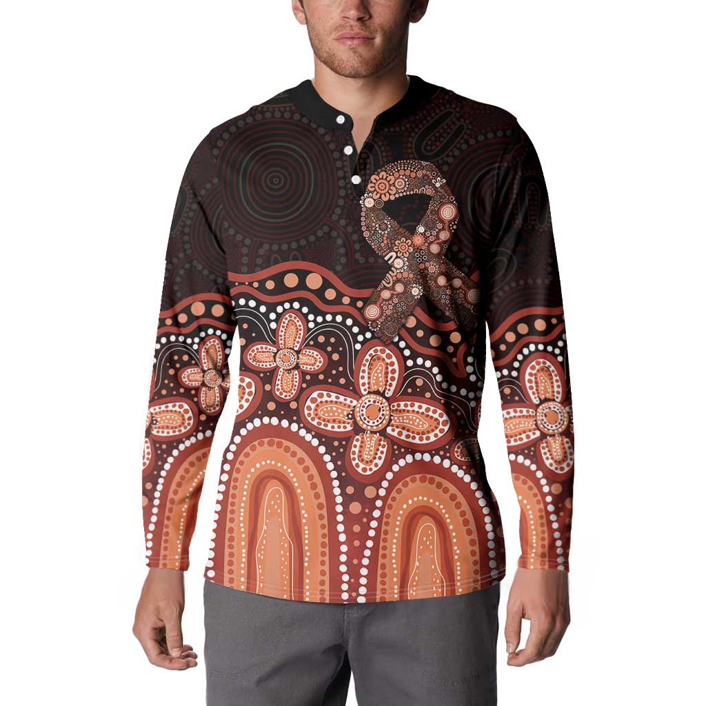 Australia Indigenous Personalized Button Sweatshirt Fight Leukemia Orange Ribbons - Aussie Hoodie