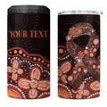 Australia Indigenous Personalized 4 in 1 Can Cooler Tumbler Fight Leukemia Orange Ribbons - Aussie Hoodie
