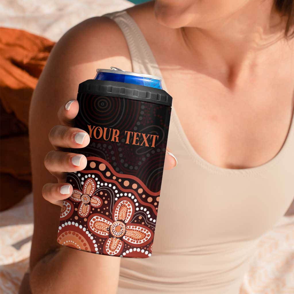 Australia Indigenous Personalized 4 in 1 Can Cooler Tumbler Fight Leukemia Orange Ribbons - Aussie Hoodie