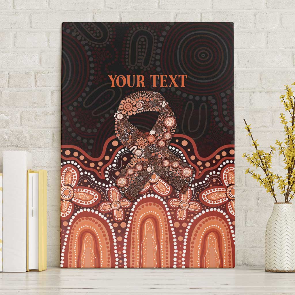 Australia Indigenous Personalized Canvas Wall Art Fight Leukemia Orange Ribbons - Aussie Hoodie