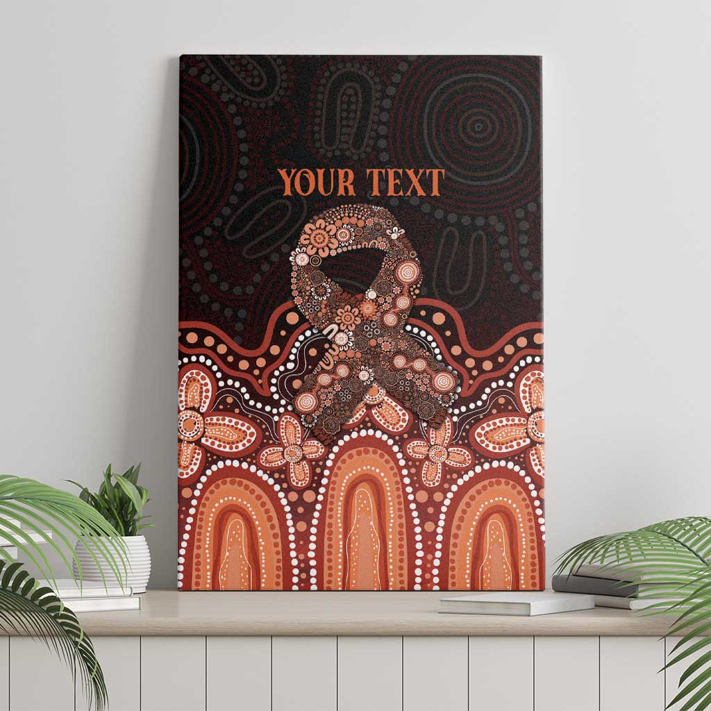 Australia Indigenous Personalized Canvas Wall Art Fight Leukemia Orange Ribbons - Aussie Hoodie