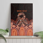 Australia Indigenous Personalized Canvas Wall Art Fight Leukemia Orange Ribbons - Aussie Hoodie