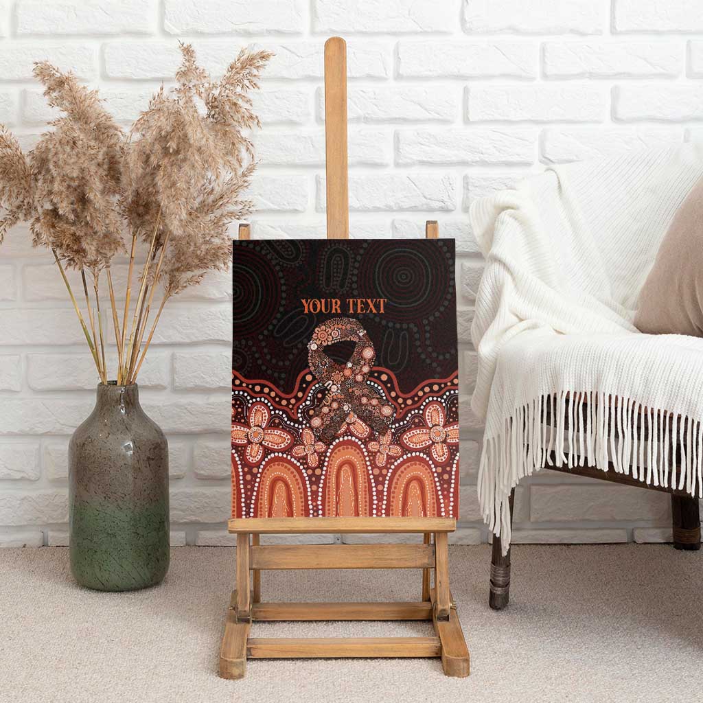 Australia Indigenous Personalized Canvas Wall Art Fight Leukemia Orange Ribbons - Aussie Hoodie