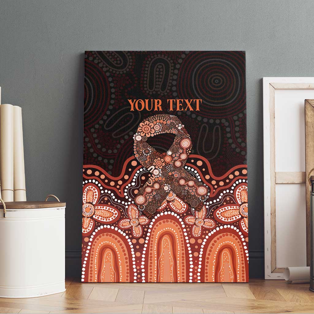 Australia Indigenous Personalized Canvas Wall Art Fight Leukemia Orange Ribbons - Aussie Hoodie