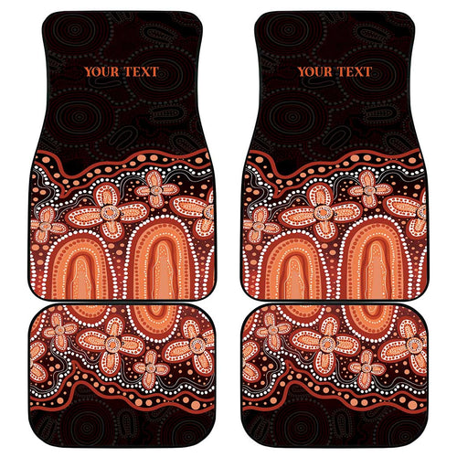 Australia Indigenous Personalized Car Mats Fight Leukemia Orange Ribbons - Aussie Hoodie