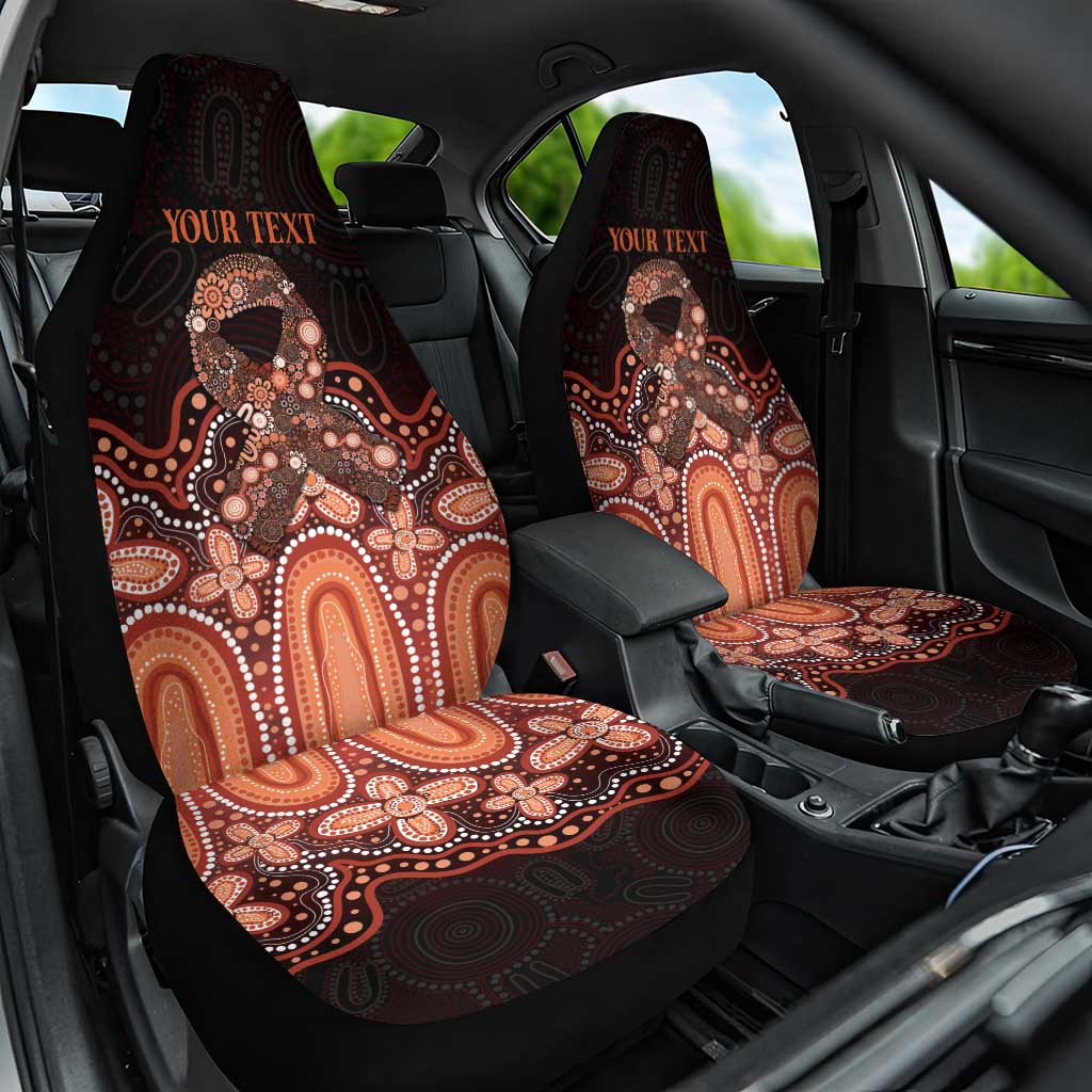 Australia Indigenous Personalized Car Seat Cover Fight Leukemia Orange Ribbons - Aussie Hoodie