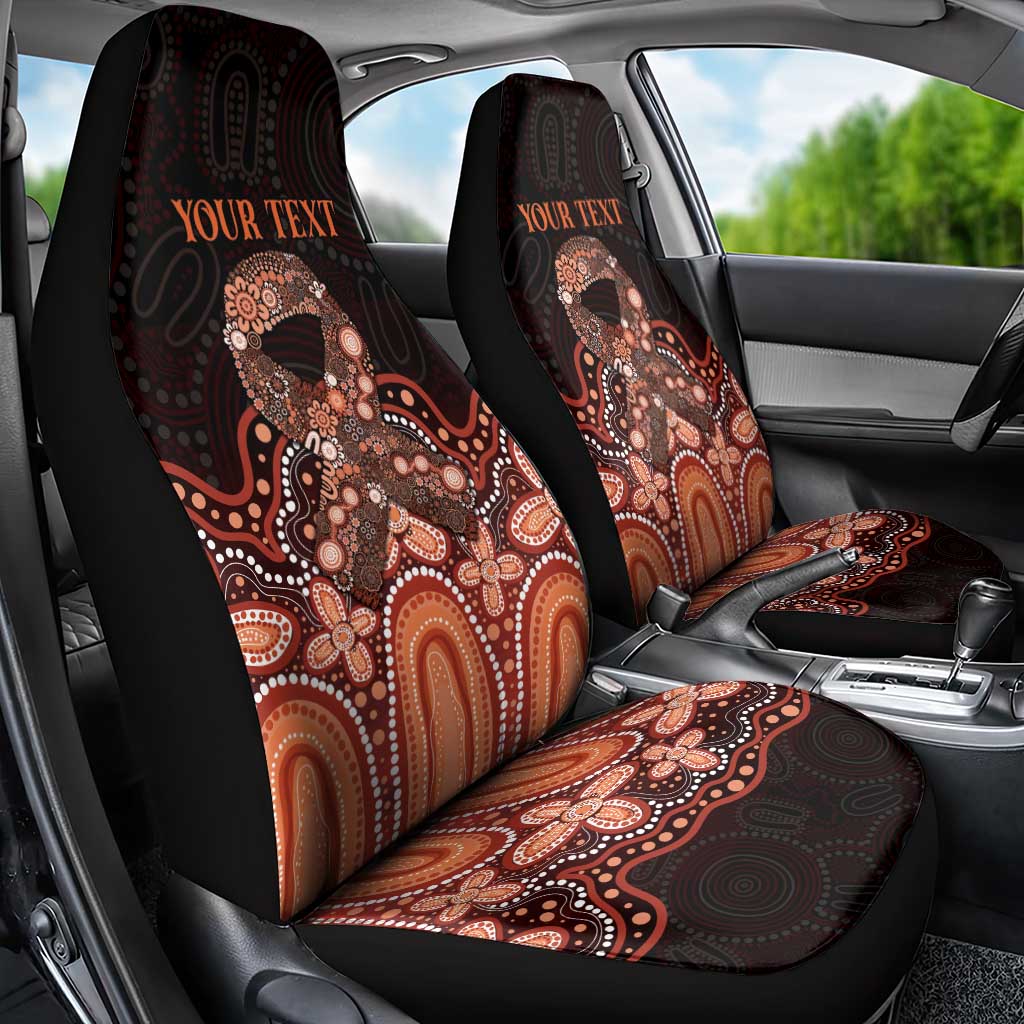 Australia Indigenous Personalized Car Seat Cover Fight Leukemia Orange Ribbons - Aussie Hoodie