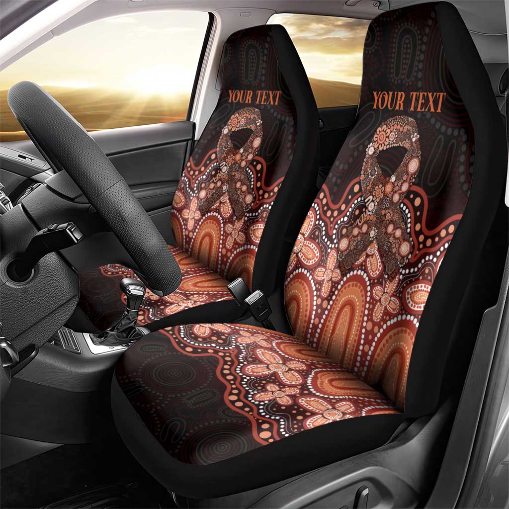 Australia Indigenous Personalized Car Seat Cover Fight Leukemia Orange Ribbons - Aussie Hoodie