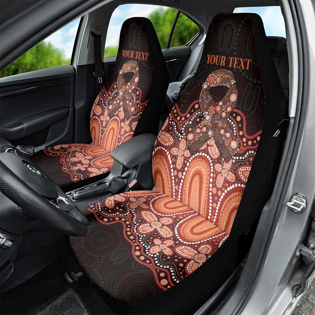 Australia Indigenous Personalized Car Seat Cover Fight Leukemia Orange Ribbons - Aussie Hoodie