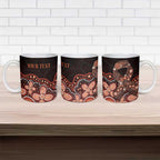 Australia Indigenous Personalized Ceramic Mug Fight Leukemia Orange Ribbons - Aussie Hoodie