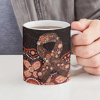 Australia Indigenous Personalized Ceramic Mug Fight Leukemia Orange Ribbons - Aussie Hoodie
