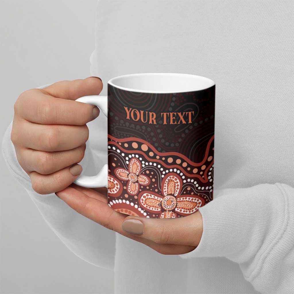 Australia Indigenous Personalized Ceramic Mug Fight Leukemia Orange Ribbons - Aussie Hoodie