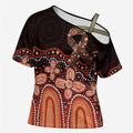 Australia Indigenous Personalized Cross Shoulder Shirt Fight Leukemia Orange Ribbons - Aussie Hoodie