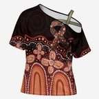 Australia Indigenous Personalized Cross Shoulder Shirt Fight Leukemia Orange Ribbons - Aussie Hoodie