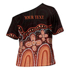 Australia Indigenous Personalized Cross Shoulder Shirt Fight Leukemia Orange Ribbons - Aussie Hoodie