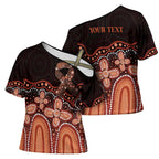 Australia Indigenous Personalized Cross Shoulder Shirt Fight Leukemia Orange Ribbons - Aussie Hoodie