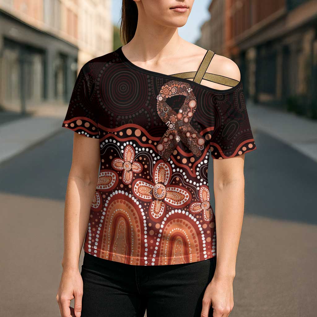 Australia Indigenous Personalized Cross Shoulder Shirt Fight Leukemia Orange Ribbons - Aussie Hoodie
