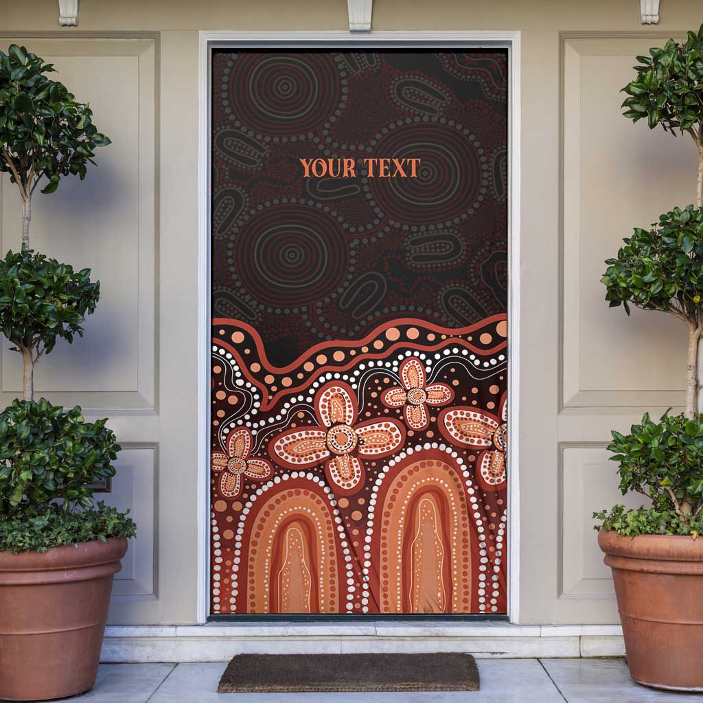 Australia Indigenous Personalized Door Cover Fight Leukemia Orange Ribbons - Aussie Hoodie
