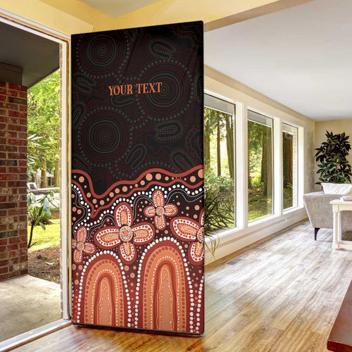 Australia Indigenous Personalized Door Cover Fight Leukemia Orange Ribbons - Aussie Hoodie