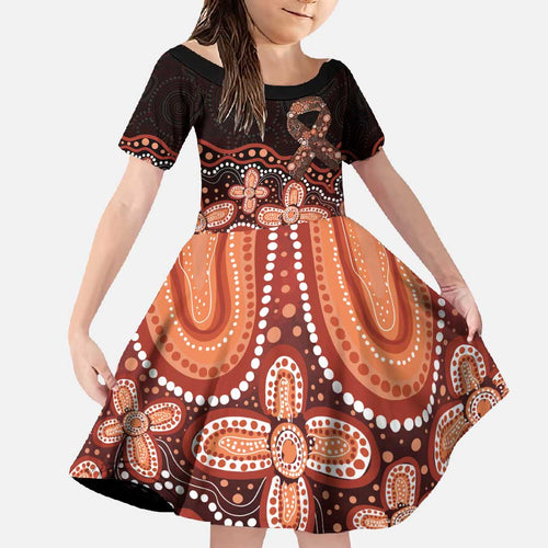 Australia Indigenous Personalized Family Matching Mermaid Dress and Hawaiian Shirt Fight Leukemia Orange Ribbons - Aussie Hoodie