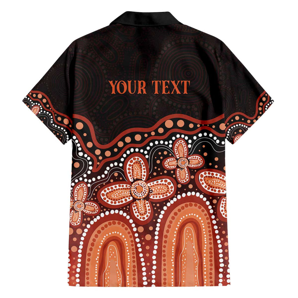 Australia Indigenous Personalized Family Matching Off The Shoulder Long Sleeve Dress and Hawaiian Shirt Fight Leukemia Orange Ribbons - Aussie Hoodie