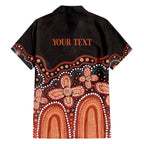 Australia Indigenous Personalized Family Matching Off The Shoulder Long Sleeve Dress and Hawaiian Shirt Fight Leukemia Orange Ribbons - Aussie Hoodie