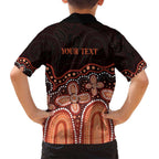 Australia Indigenous Personalized Family Matching Off Shoulder Maxi Dress and Hawaiian Shirt Fight Leukemia Orange Ribbons - Aussie Hoodie