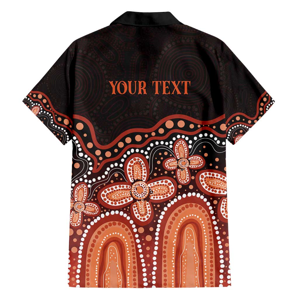 Australia Indigenous Personalized Family Matching Off Shoulder Maxi Dress and Hawaiian Shirt Fight Leukemia Orange Ribbons - Aussie Hoodie