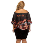 Australia Indigenous Personalized Family Matching Off Shoulder Short Dress and Hawaiian Shirt Fight Leukemia Orange Ribbons - Aussie Hoodie