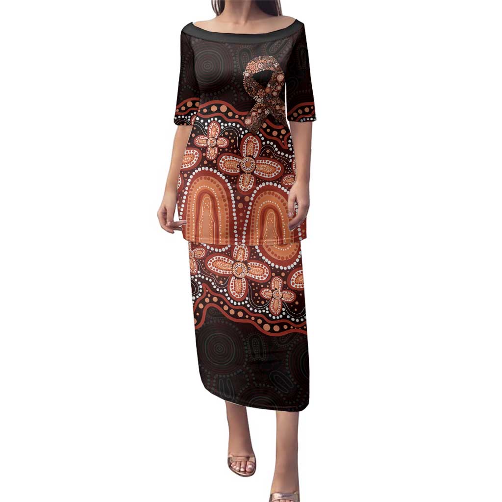 Australia Indigenous Personalized Family Matching Puletasi and Hawaiian Shirt Fight Leukemia Orange Ribbons - Aussie Hoodie