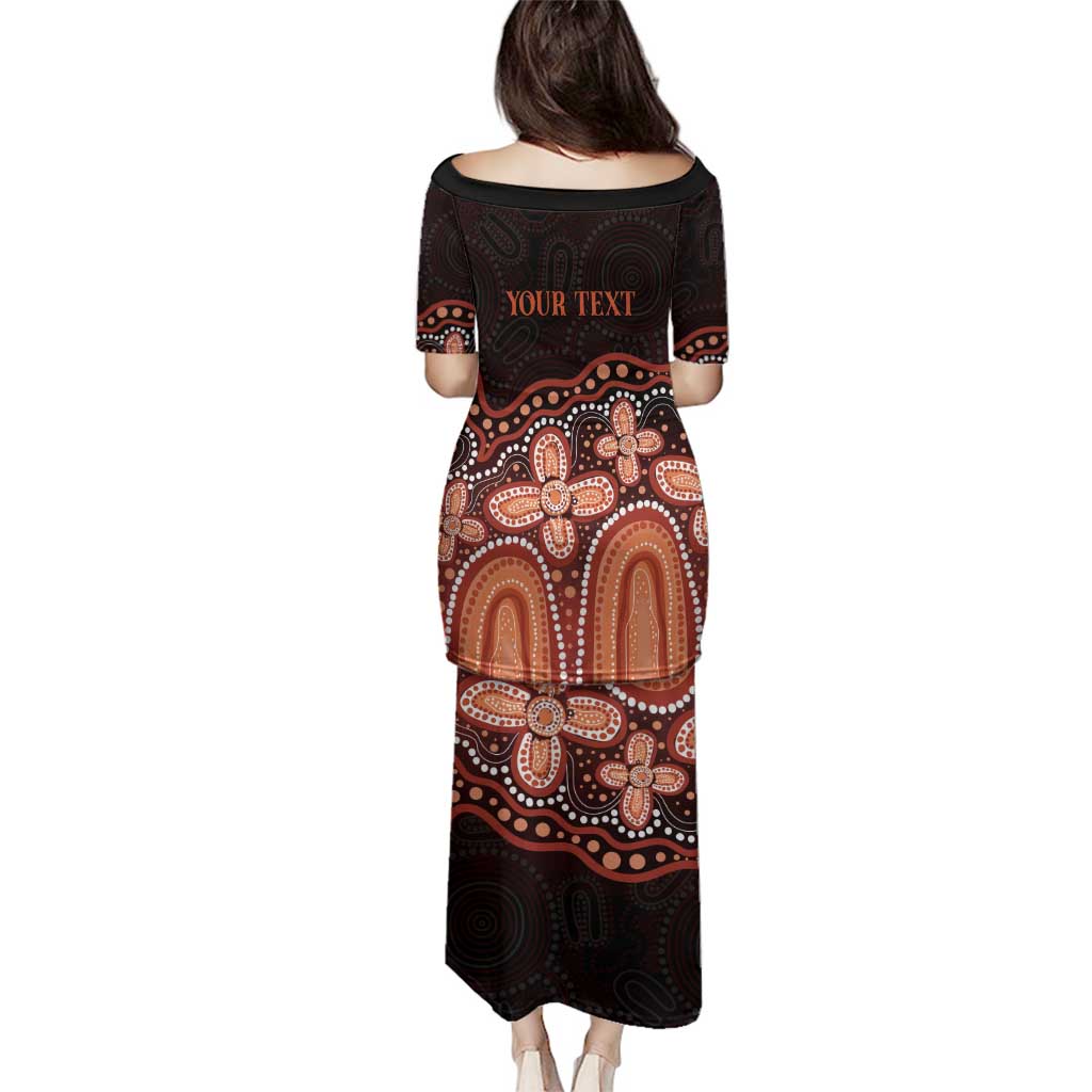 Australia Indigenous Personalized Family Matching Puletasi and Hawaiian Shirt Fight Leukemia Orange Ribbons - Aussie Hoodie