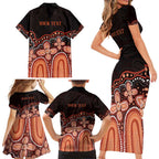Australia Indigenous Personalized Family Matching Short Sleeve Bodycon Dress and Hawaiian Shirt Fight Leukemia Orange Ribbons - Aussie Hoodie