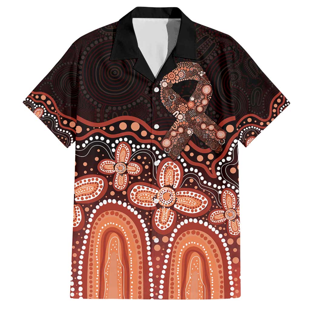 Australia Indigenous Personalized Family Matching Short Sleeve Bodycon Dress and Hawaiian Shirt Fight Leukemia Orange Ribbons - Aussie Hoodie
