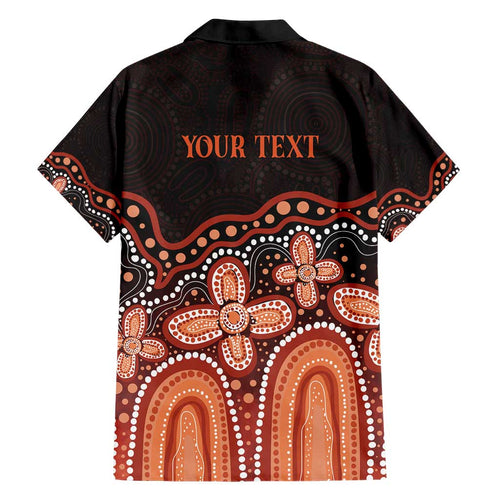 Australia Indigenous Personalized Family Matching Short Sleeve Bodycon Dress and Hawaiian Shirt Fight Leukemia Orange Ribbons - Aussie Hoodie