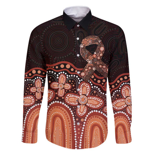 Australia Indigenous Personalized Family Matching Short Sleeve Bodycon Dress and Hawaiian Shirt Fight Leukemia Orange Ribbons - Aussie Hoodie