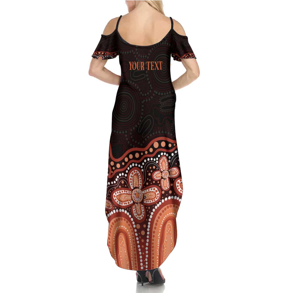 Australia Indigenous Personalized Family Matching Summer Maxi Dress and Hawaiian Shirt Fight Leukemia Orange Ribbons - Aussie Hoodie